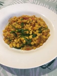 Dahl with spinach